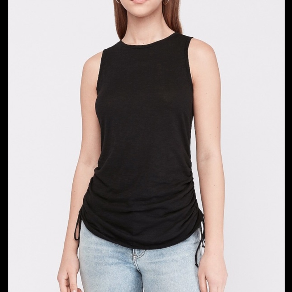 NWT Express Rusche side Black sleeveless top - Picture 5 of 6